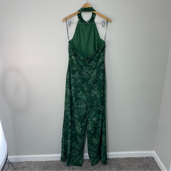 Baltic Born Freya Halter Jumpsuit Emerald Green Floral Print Women’s XL - Picture 6 of 9